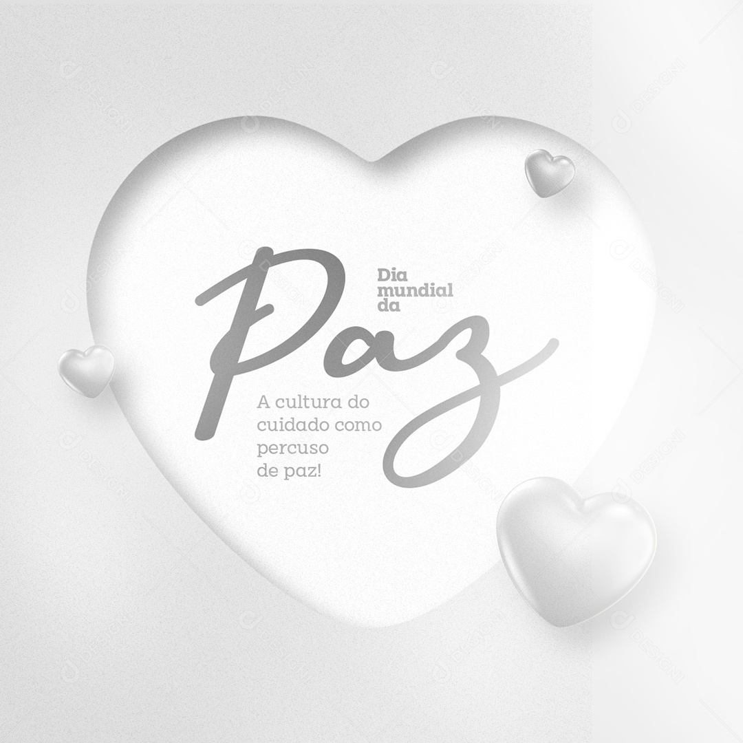 A Cultura do Cuidado como Percuso de Paz Dia Mundial da Paz Social Media PSD Editável