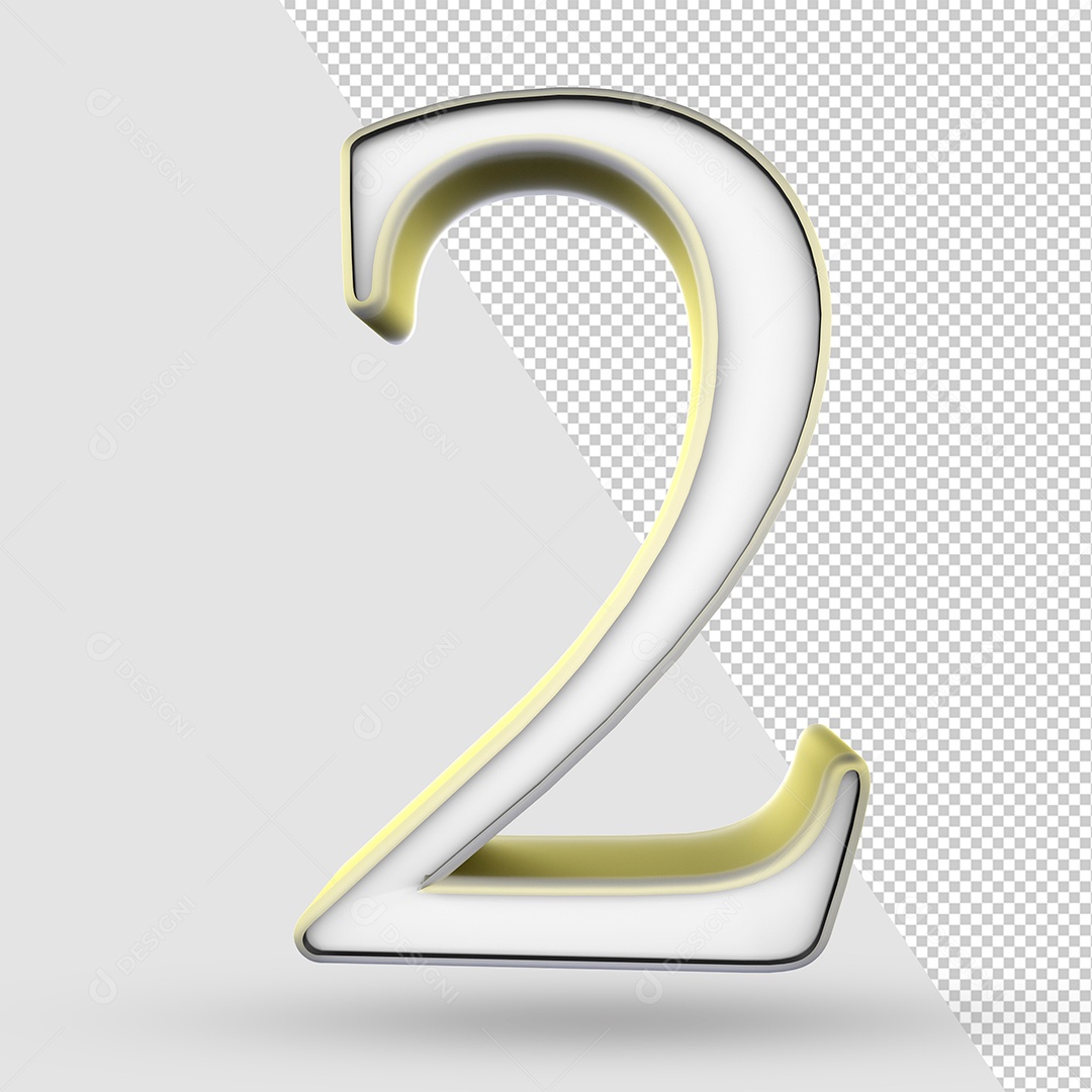 Elemento 3D 2 Número Réveillon PSD
