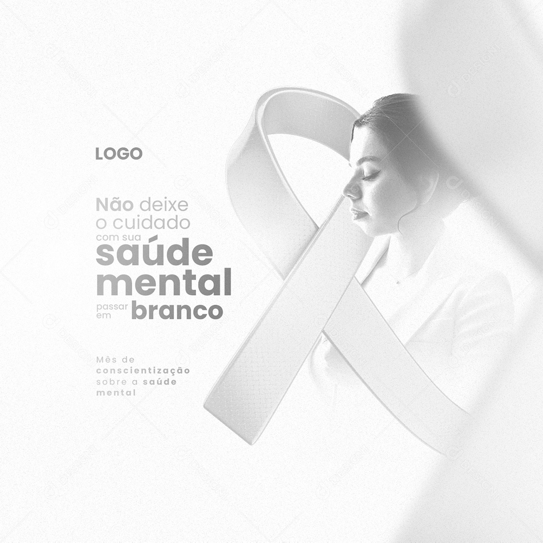 Não Deixe o Cuidado com Sua Saúde Mental Janeiro Branco Social Media PSD Editável