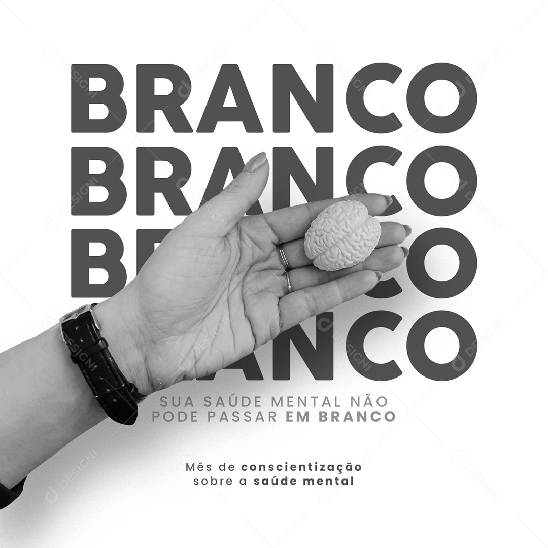 Mês de Conscientização sobre a Saúde Mental Janeiro Branco Social Media PSD Editável