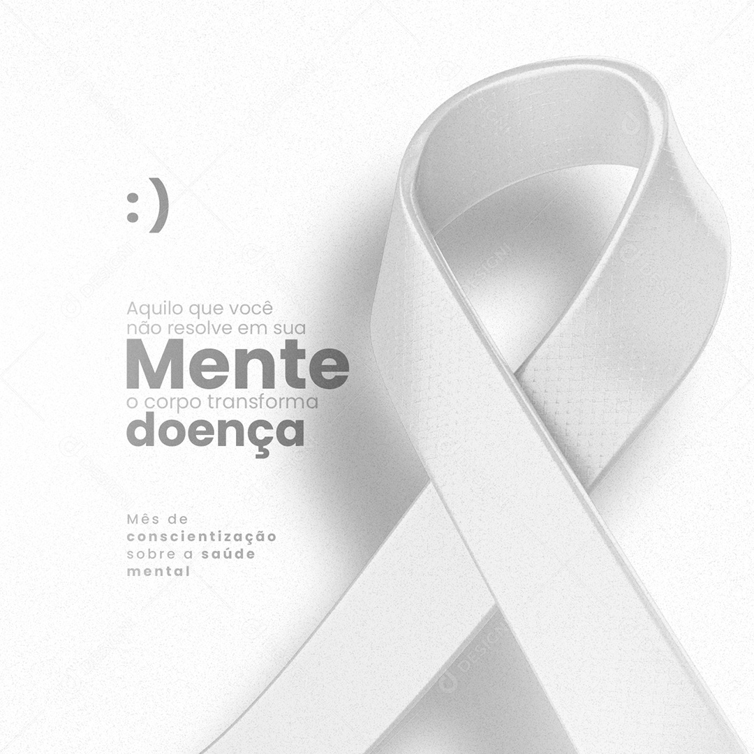 Mês de Conscientização sobre a Saúde Mental Janeiro Branco Social Media PSD Editável