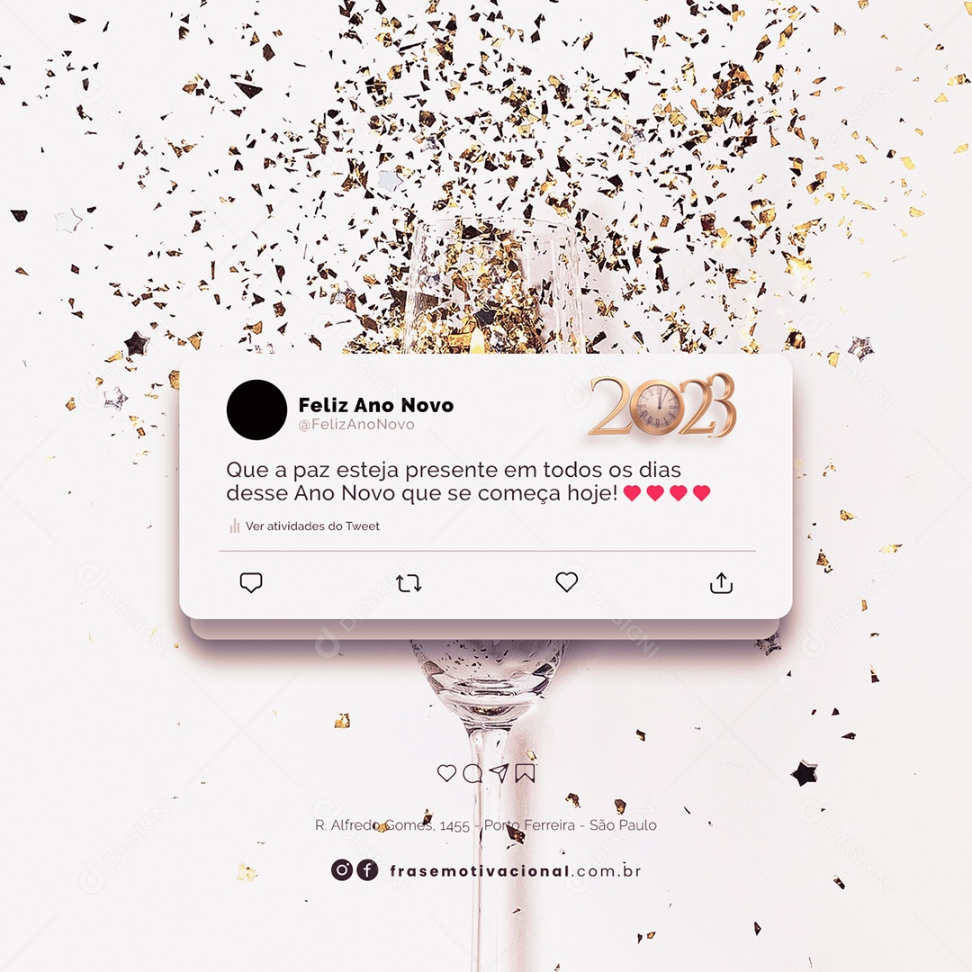 Que a Paz Esteja Presente em Todos os Dias Frase de Ano Novo Social Media PSD Editável