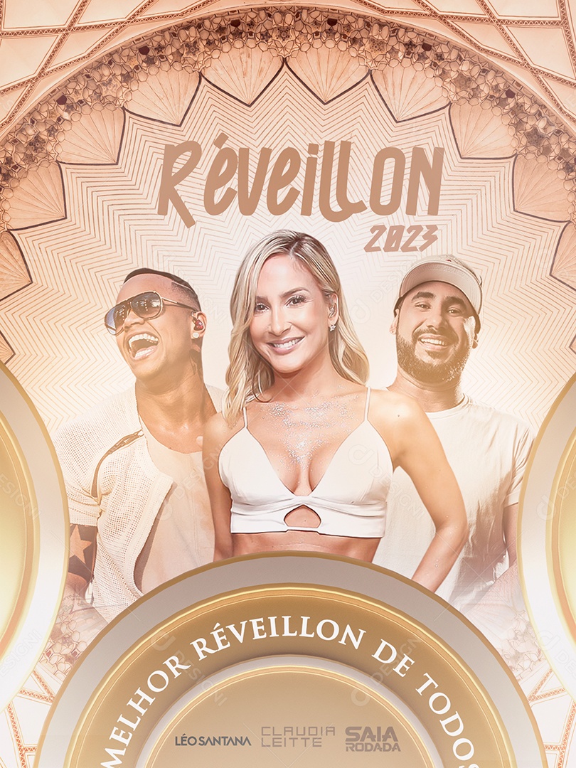 Flyer Réveillon 2023 Melhor Réveillon de Todos Social Media PSD Editável