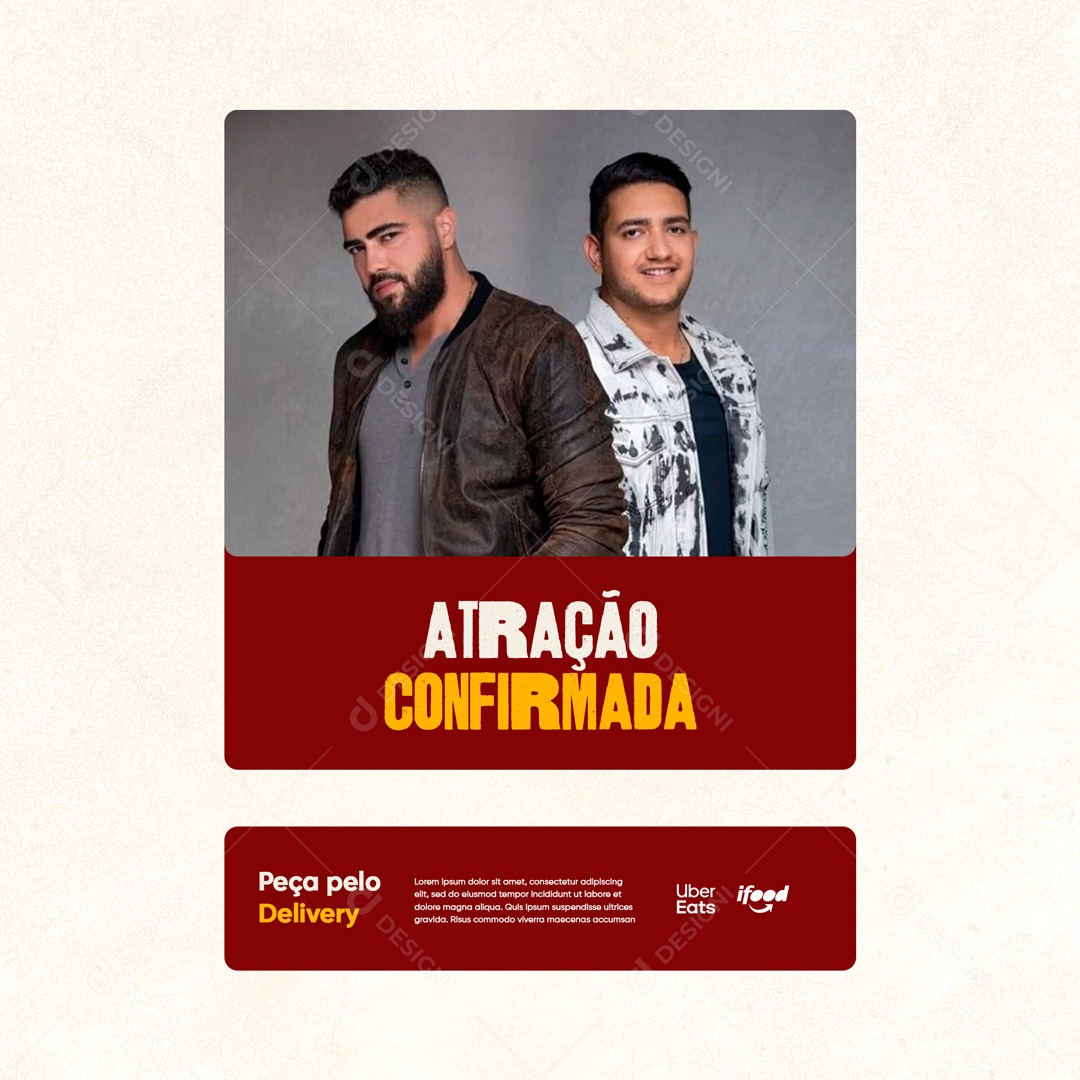 Atração Confirmada Bares Distribuidora de Bebidas Social Media PSD Editável