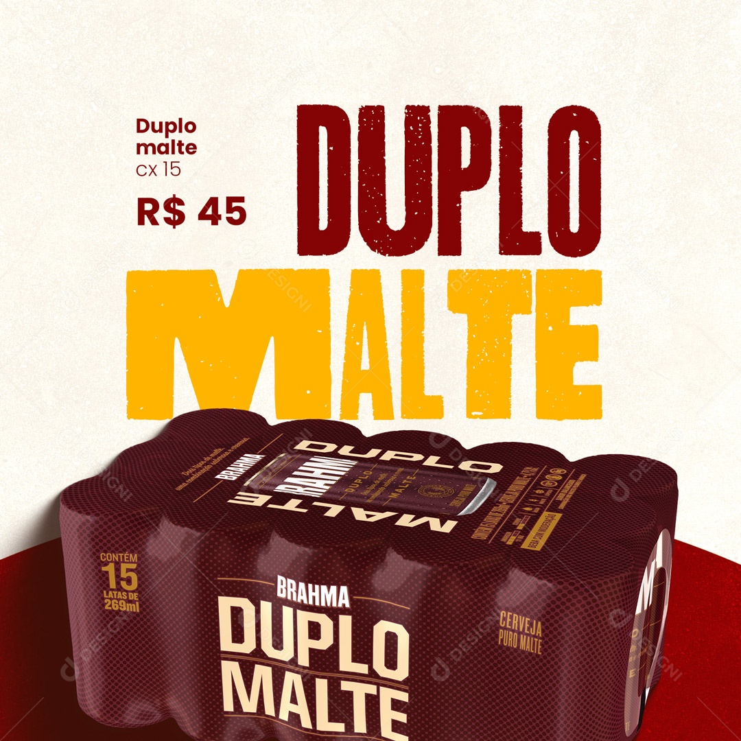 Cerveja Brahma Duplo Malte Distribuidora de Bebidas Social Media PSD Editável