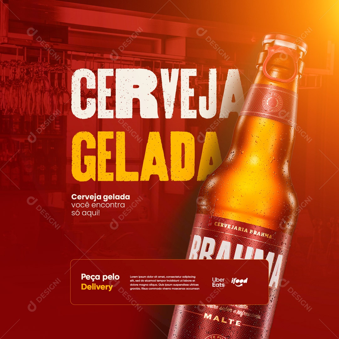 Cerveja Brahma Distribuidora de Bebidas Social Media PSD Editável