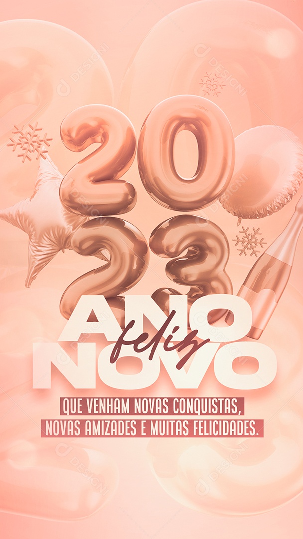 Story Que Venham Novas Conquistas Feliz Ano Novo Social Media PSD Editável