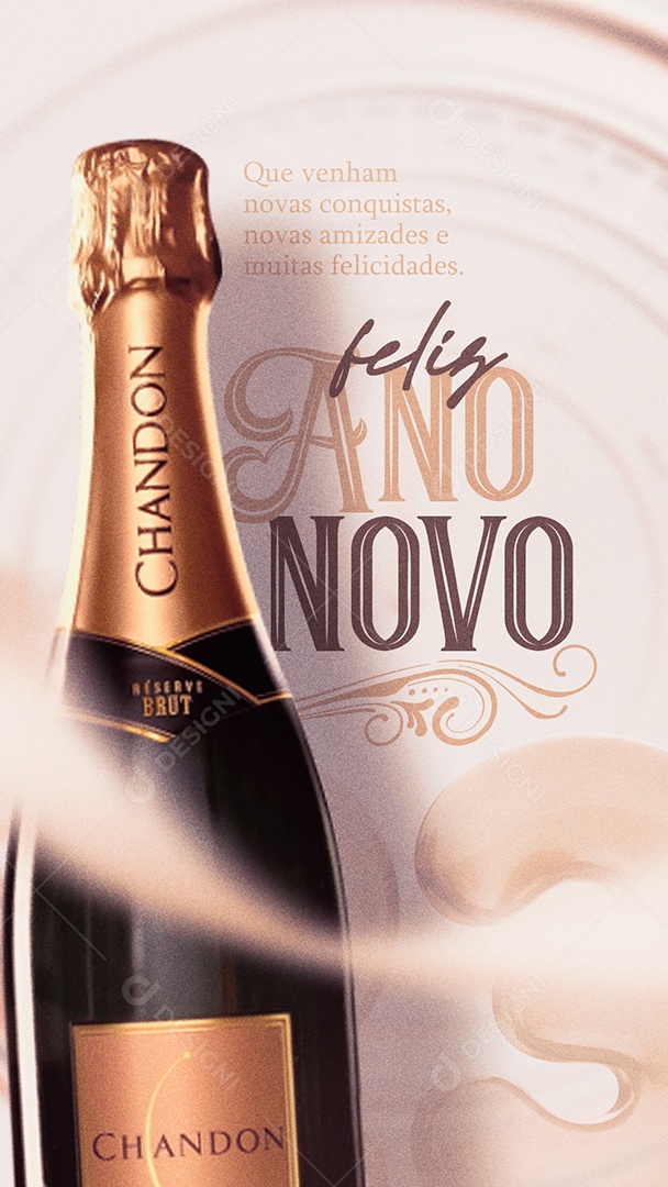 Story Que Venha Novas Conquistas Frase de Ano Novo Social Media PSD Editável