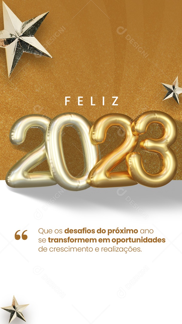 Feliz Ano Novo 2023 Story Social Media PSD Editável