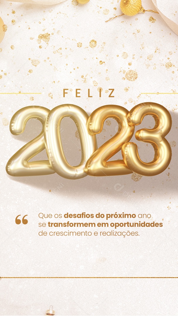 Feliz Ano Novo 2023 Story Social Media PSD Editável