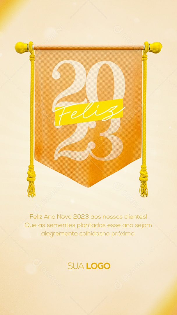 Feliz Ano Novo 2023 aos Nosso Clientes! Story Social Media PSD Editável