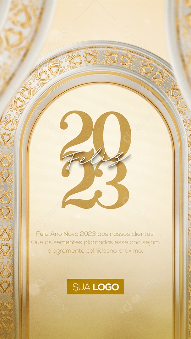 Feliz Ano Novo 2023 aos Nosso Clientes! Story Social Media PSD Editável