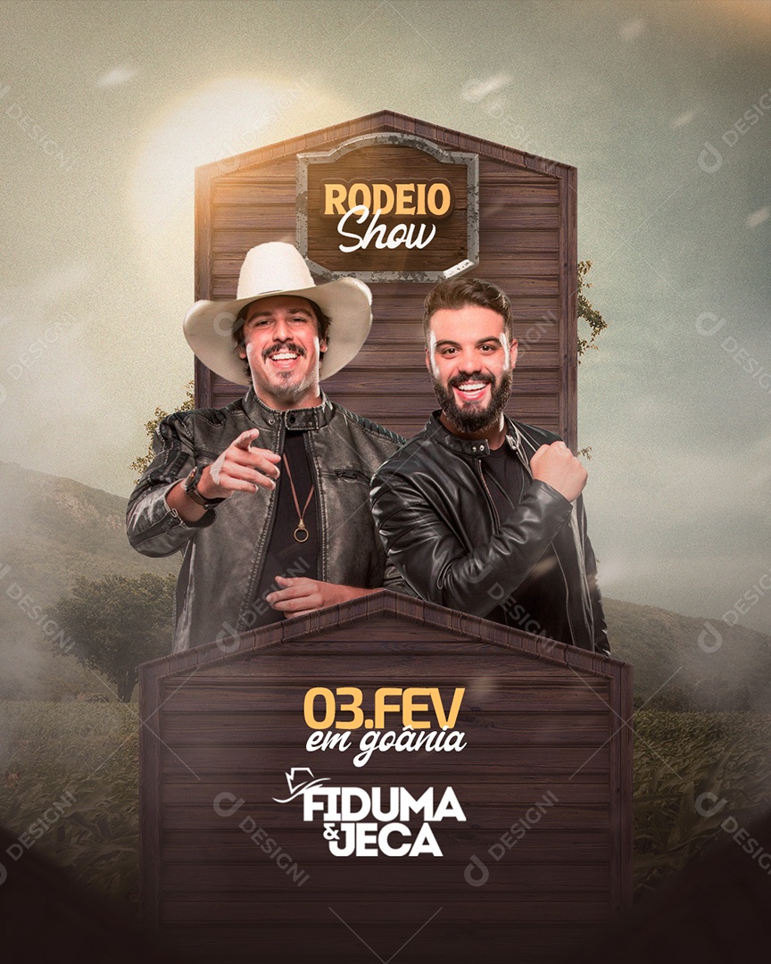 Flyer Rodeio Show Fiduma & Jeca Social Media PSD Editável