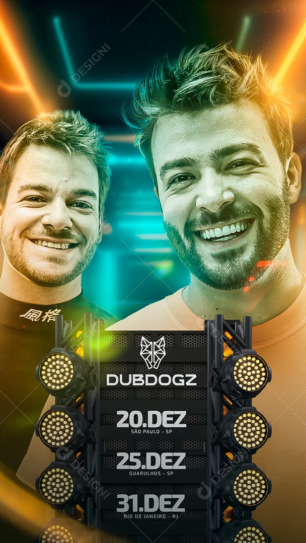 Flyer Show Agenda Dupla Dubdogz Story Social Media PSD Editavél