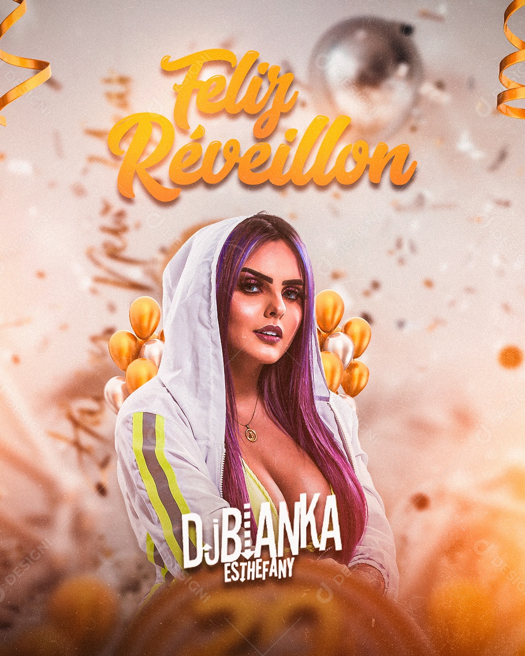 Flyer Feliz Réveillon Dj Bianka Ssthefany Social Media PSD Editável
