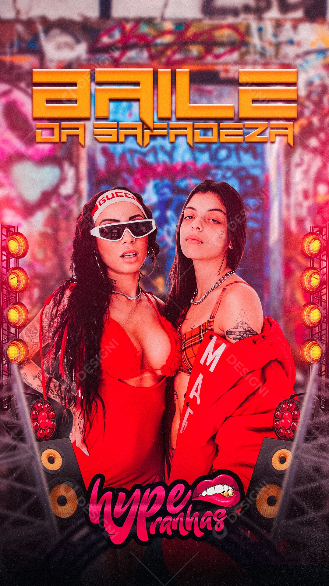 Flyer Baile da Safadeza Hyperanhas Story Social Media PSD Editável