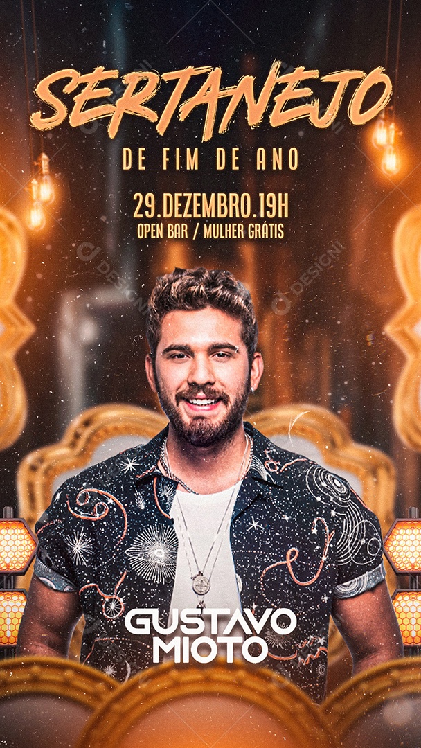 Flyer Show Fim de Ano Gustavo Mioto Social Story Media PSD Editável