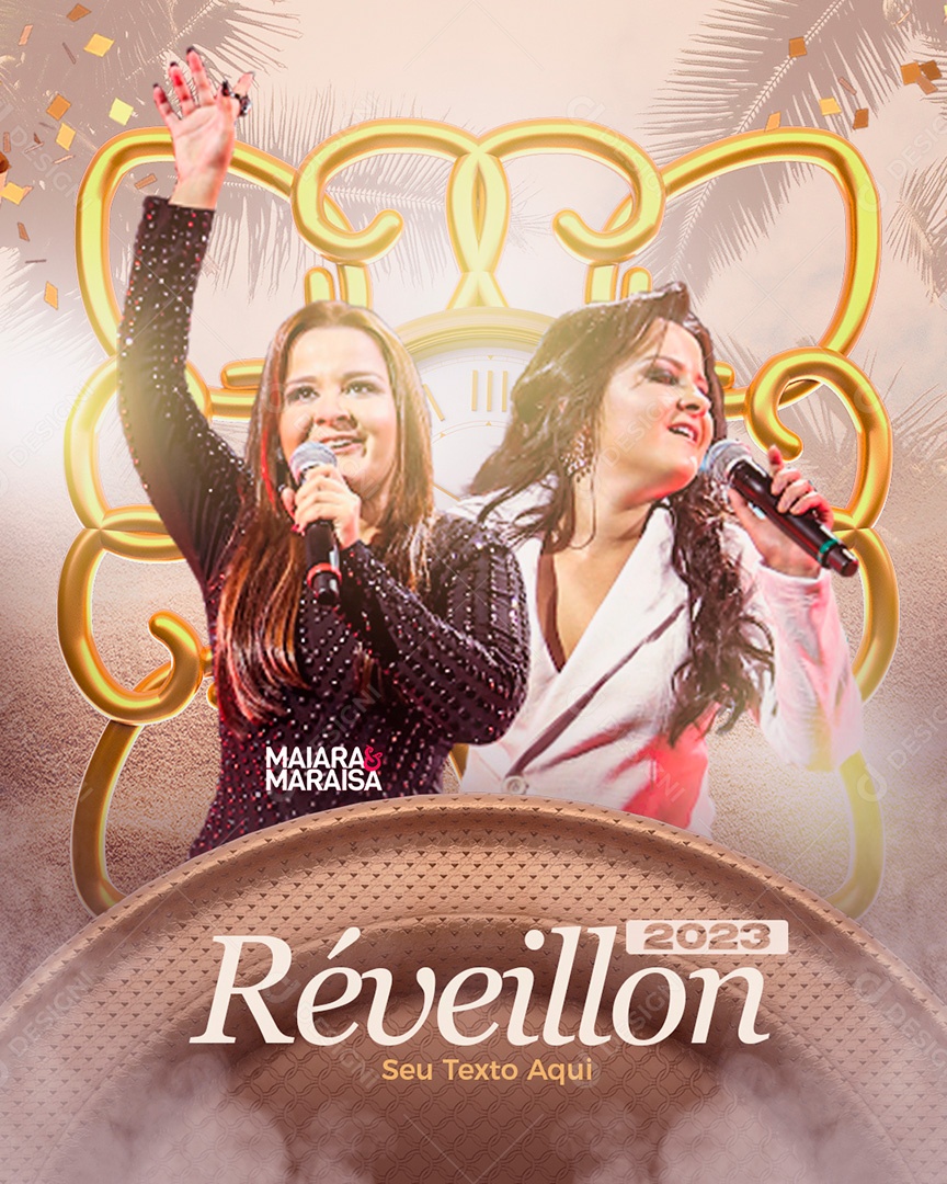 Post Réveillon Maiara e Maraisa Social Media PSD Editável