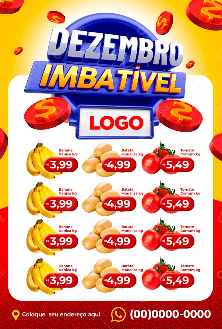 Encarte Supermercado Dezembro Imbátivel Social Media PSD Editável