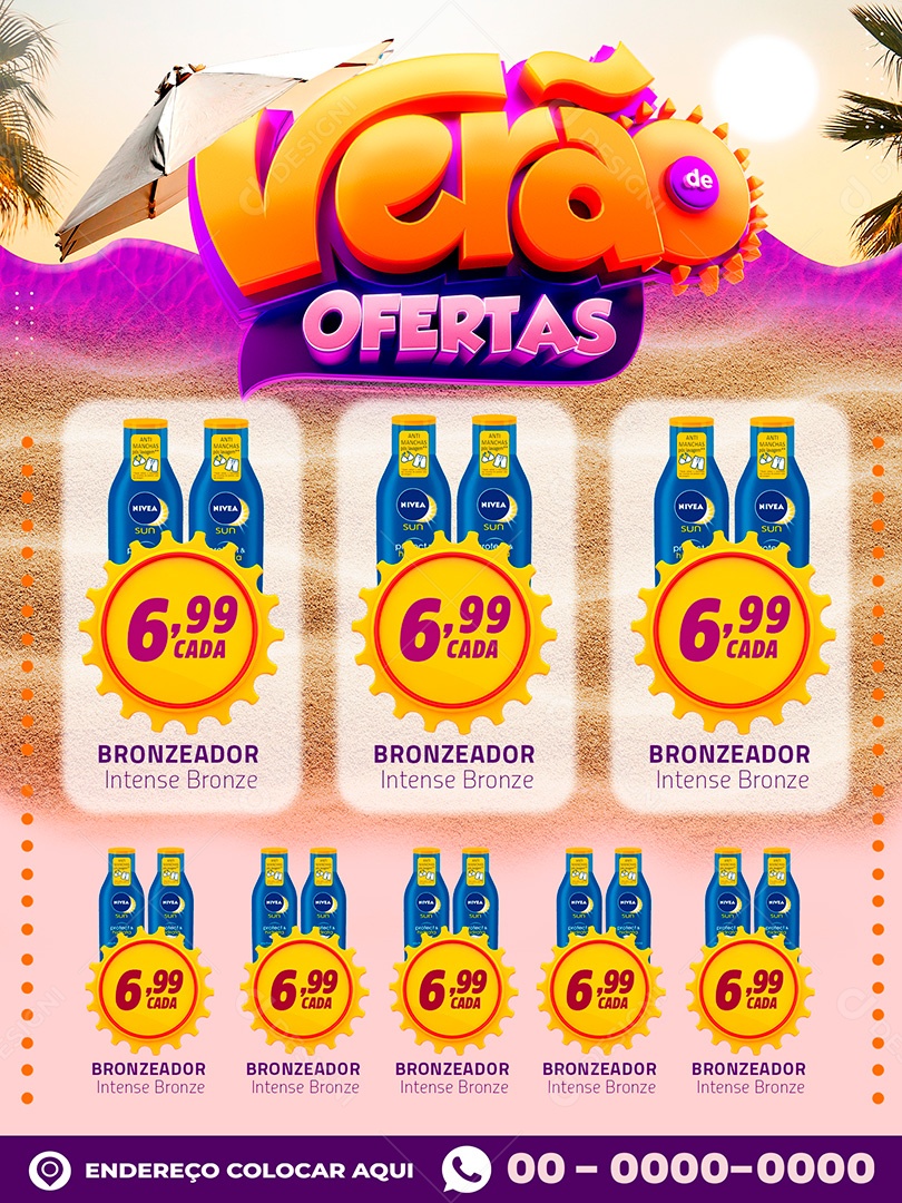 Encarte Verão de Ofertas Social Media PSD Editável