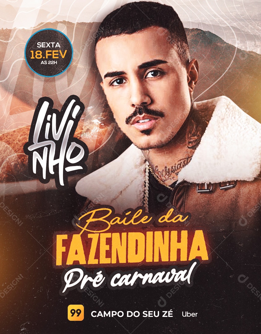 Post Flyer Baile da Fazendinha Social Media PSD Editável