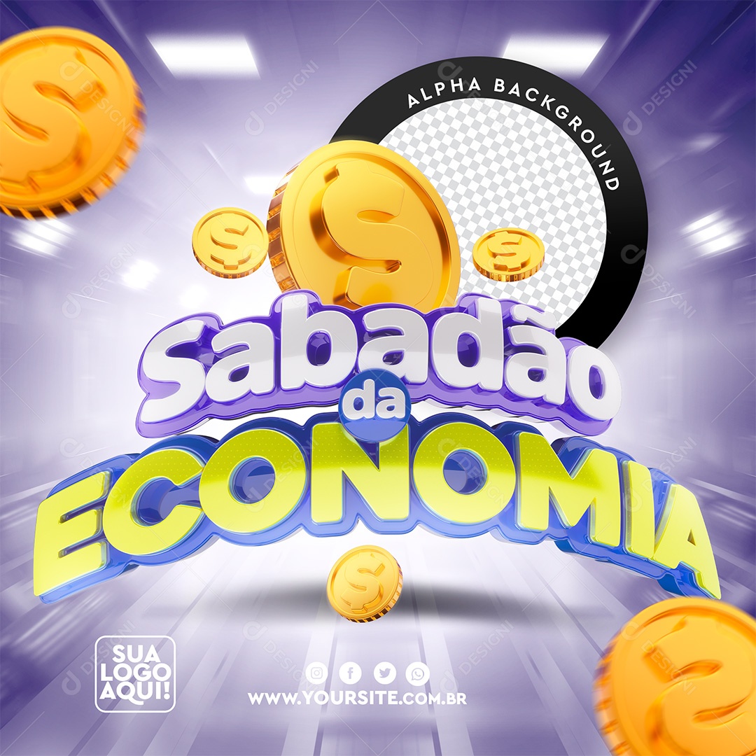 Selo 3D Para Composição Sabadão da Economia PSD