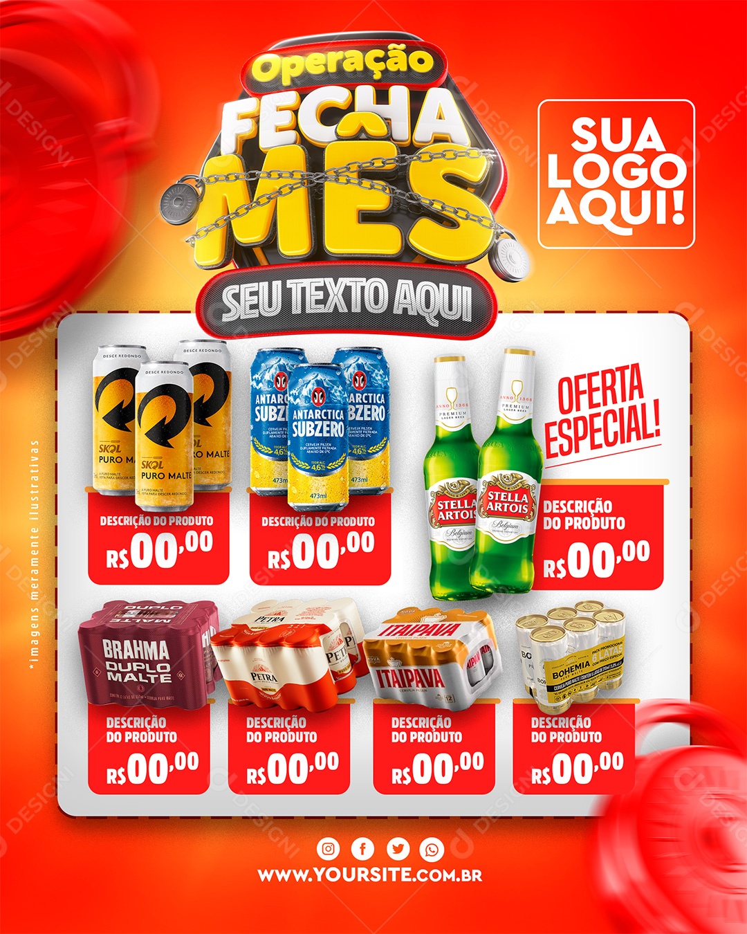 Post Social Media Operação Fecha Mês PSD Editável