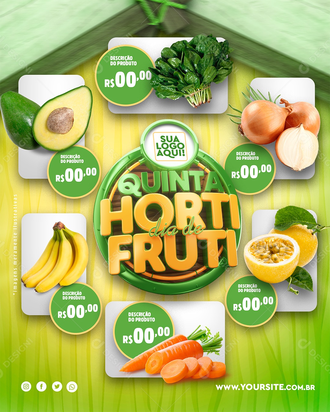 Post Social Media Dia de Hortifruti Social Media PSD Editável