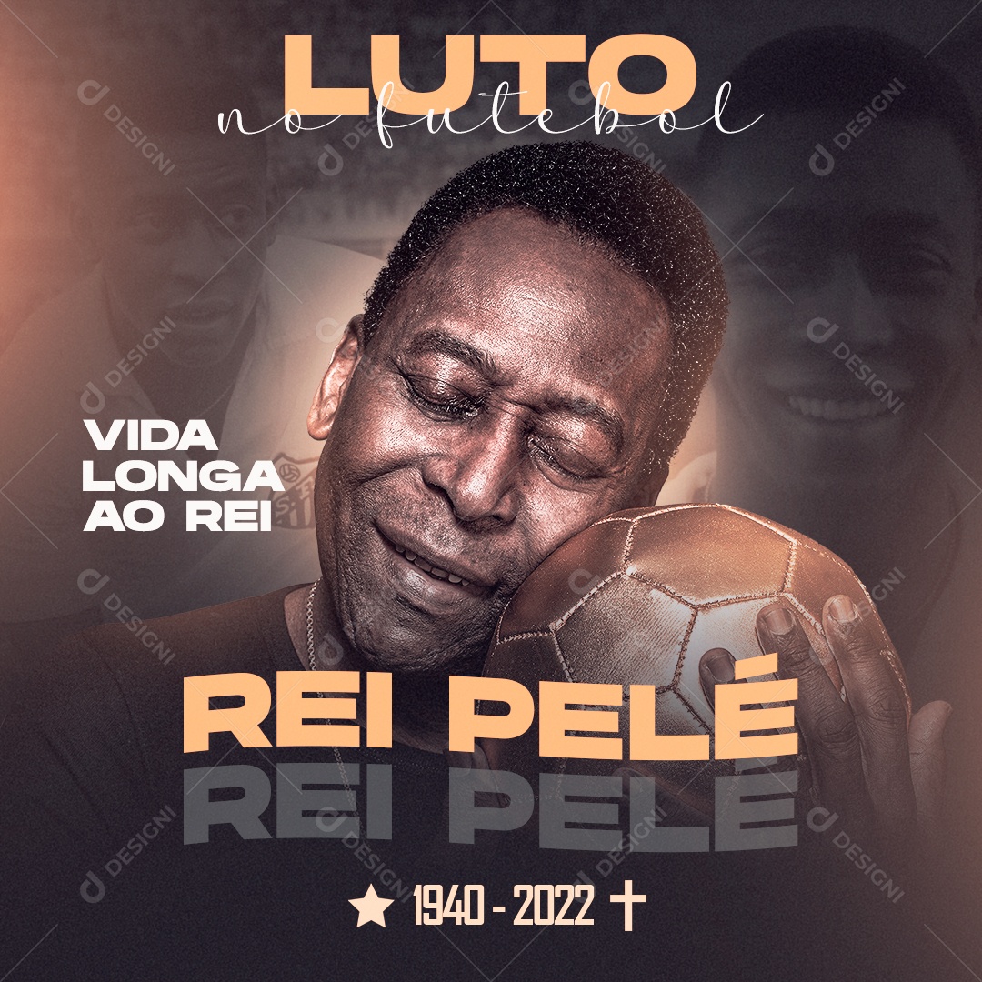 Post Homenagem ao Rei Pelé Social Media PSD Editável