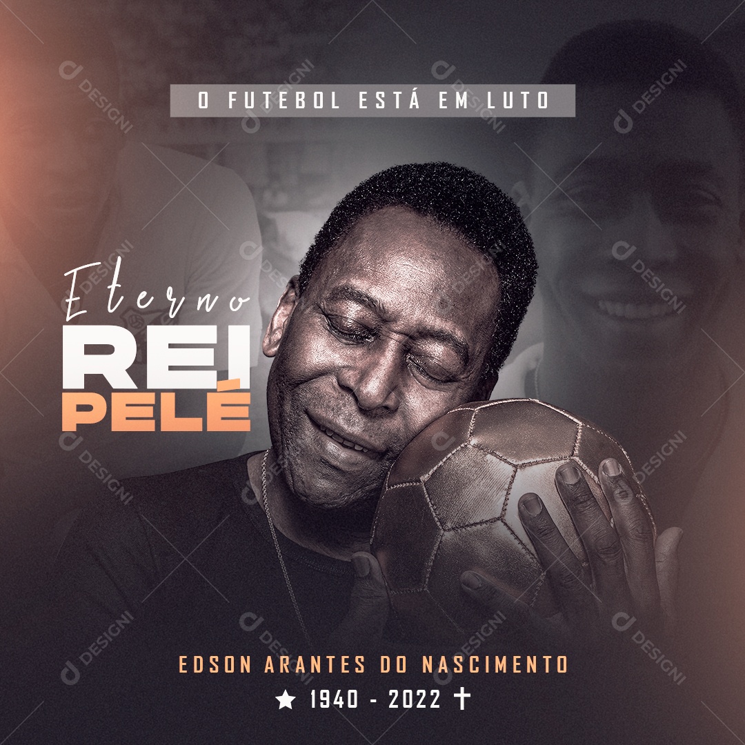 Post Homenagem ao Rei Pelé Social Media PSD Editável