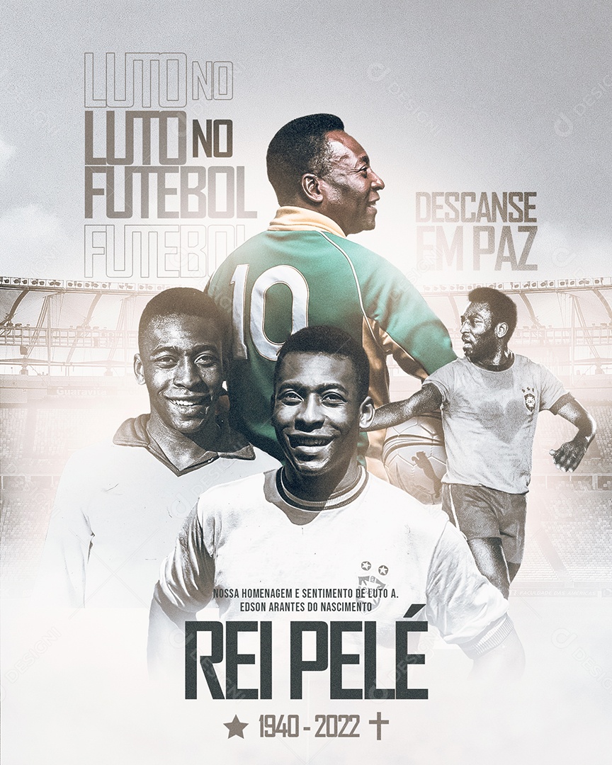 Post Homenagem ao Rei Pelé Social Media PSD Editável