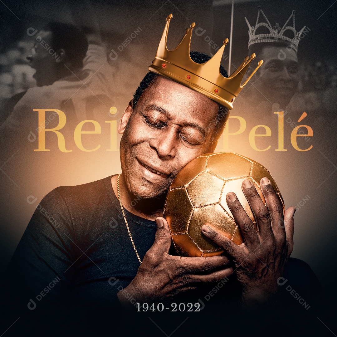 Post Homenagem ao Rei Pelé Social Media PSD Editável