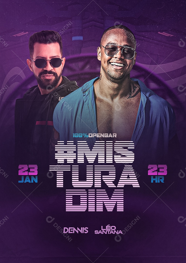 Flyer #Misturadim Dennis Léo Santana Flyers Social Media PSD Editável