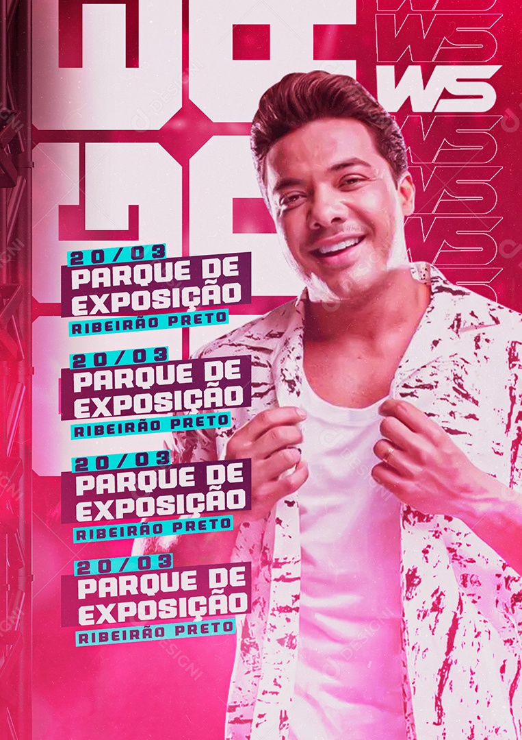 Agenda Wesley Safadão Flyer Social Media PSD Editável