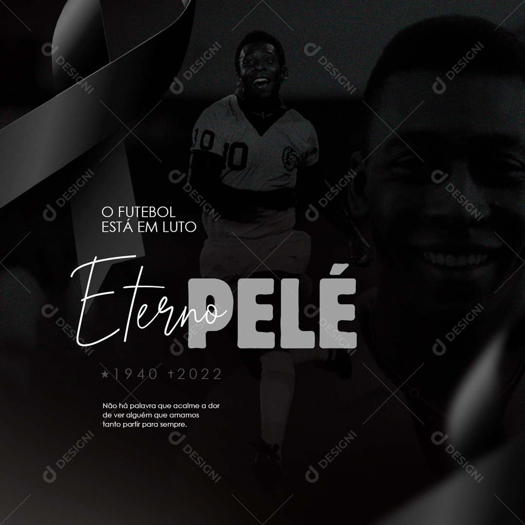 Post Luto Eterno Pelé Social Media PSD Editável