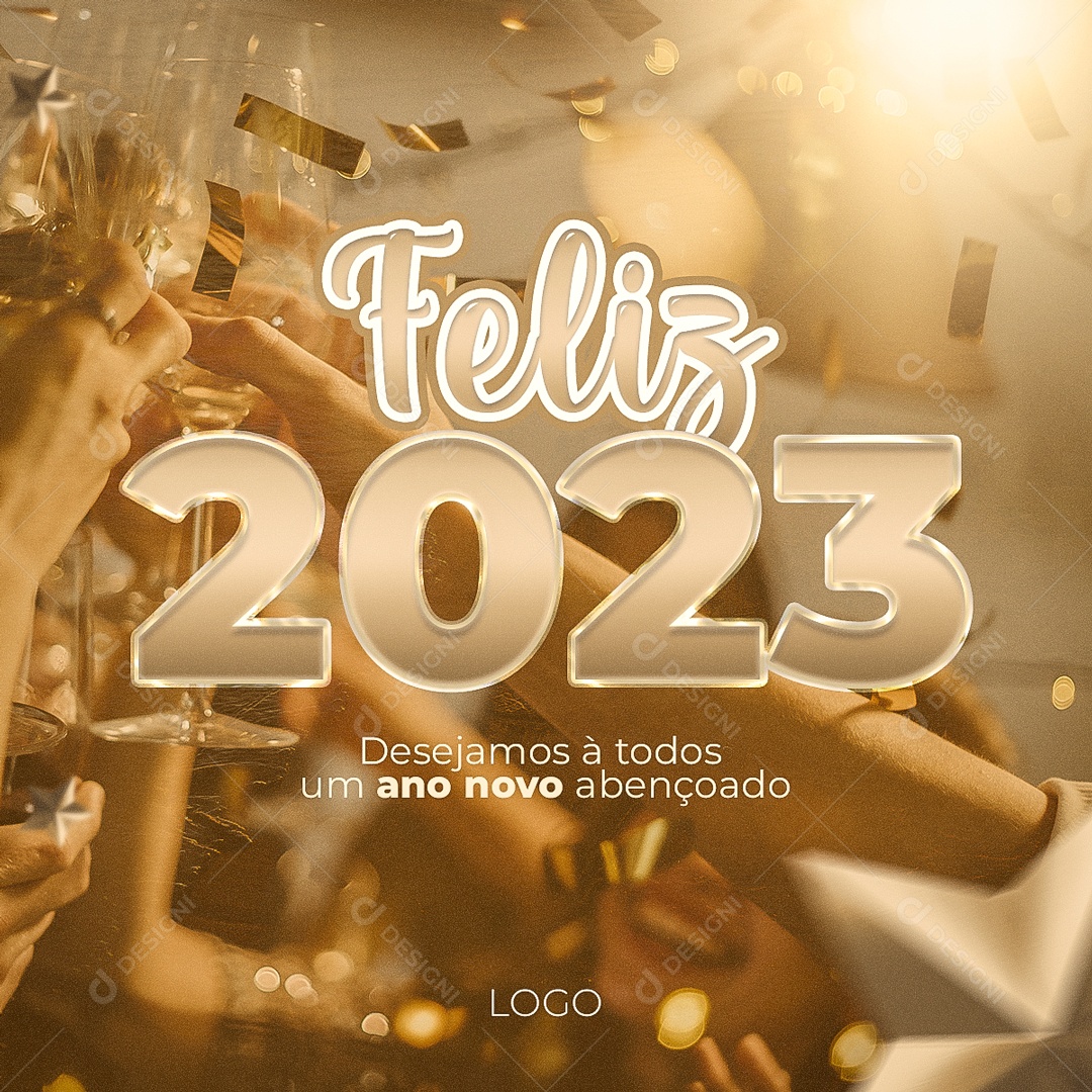 Post Feliz 2023 Ano Novo PSD Social Media PSD Editável