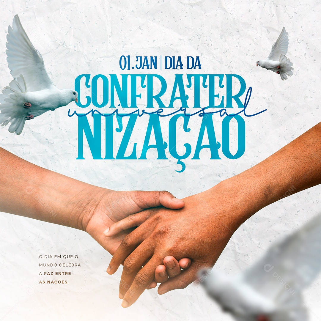 Post Dia da Confraternização Universal Social Media PSD Editável