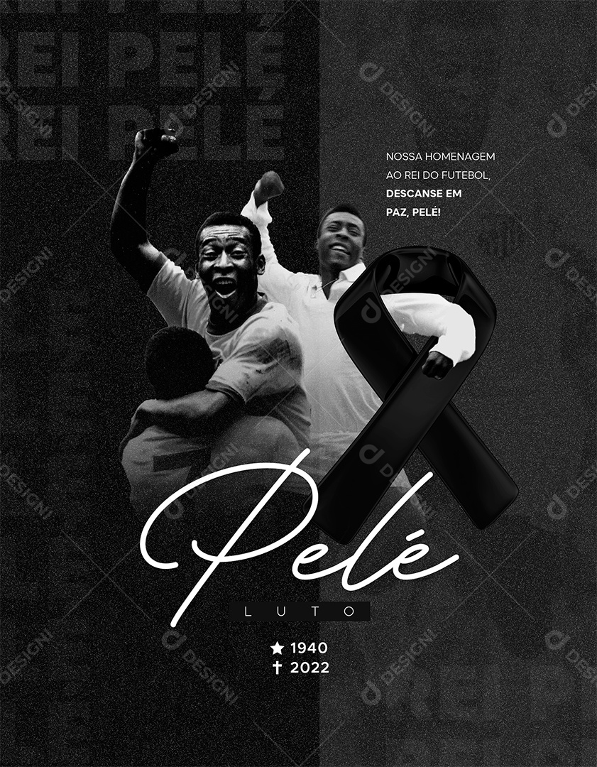 Post Homenagem ao Rei Pelé Social Media PSD Editável