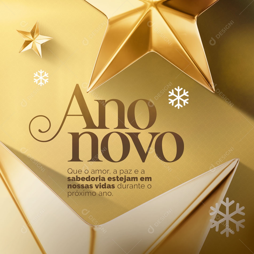 Que o Amor, a Paz e a Sabedoria, Estejam em Nossas Vidas Feliz Ano Social Media PSD Editável