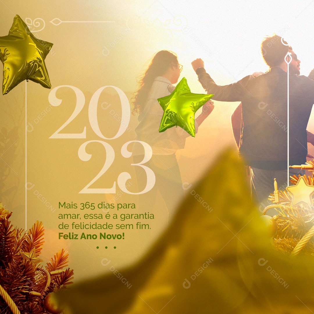 Feliz Ano Novo 2023 Social Media PSD Editável