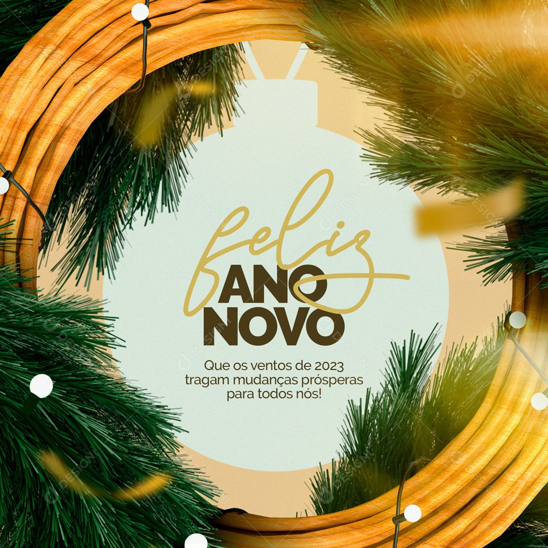 Que os Ventos De 2023 Tragam Mudanças Prósperas Para Todos Nós! Feliz Ano Novo Social Media PSD Editável