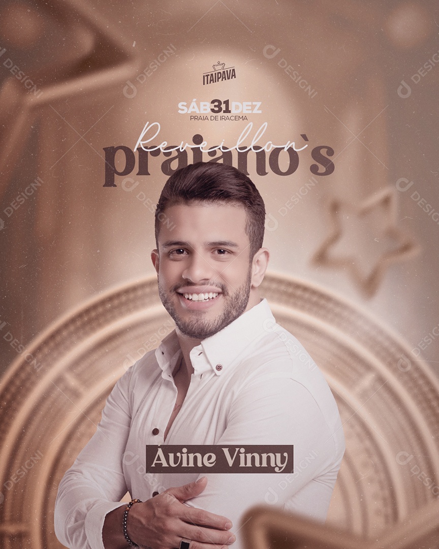 Flyer Show Réveillon 2023 Ávine Vinny Social Media PSD Editável