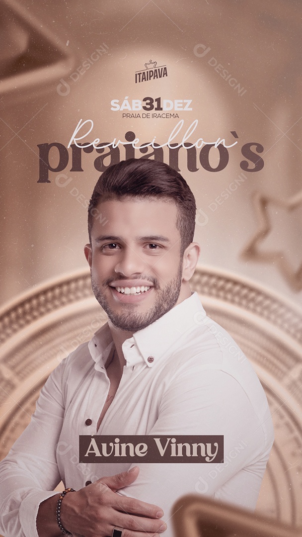 Flyer Show Réveillon 2023 Ávine Vinny Story Social Media PSD Editável