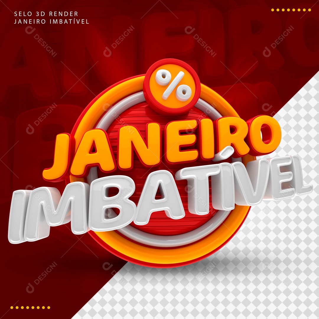 Selo 3D Janeiro Imbatível PSD