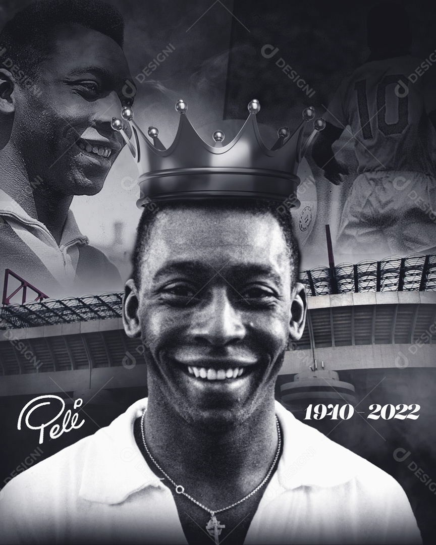 Post Homenagem ao Rei Pelé Social Media PSD Editável