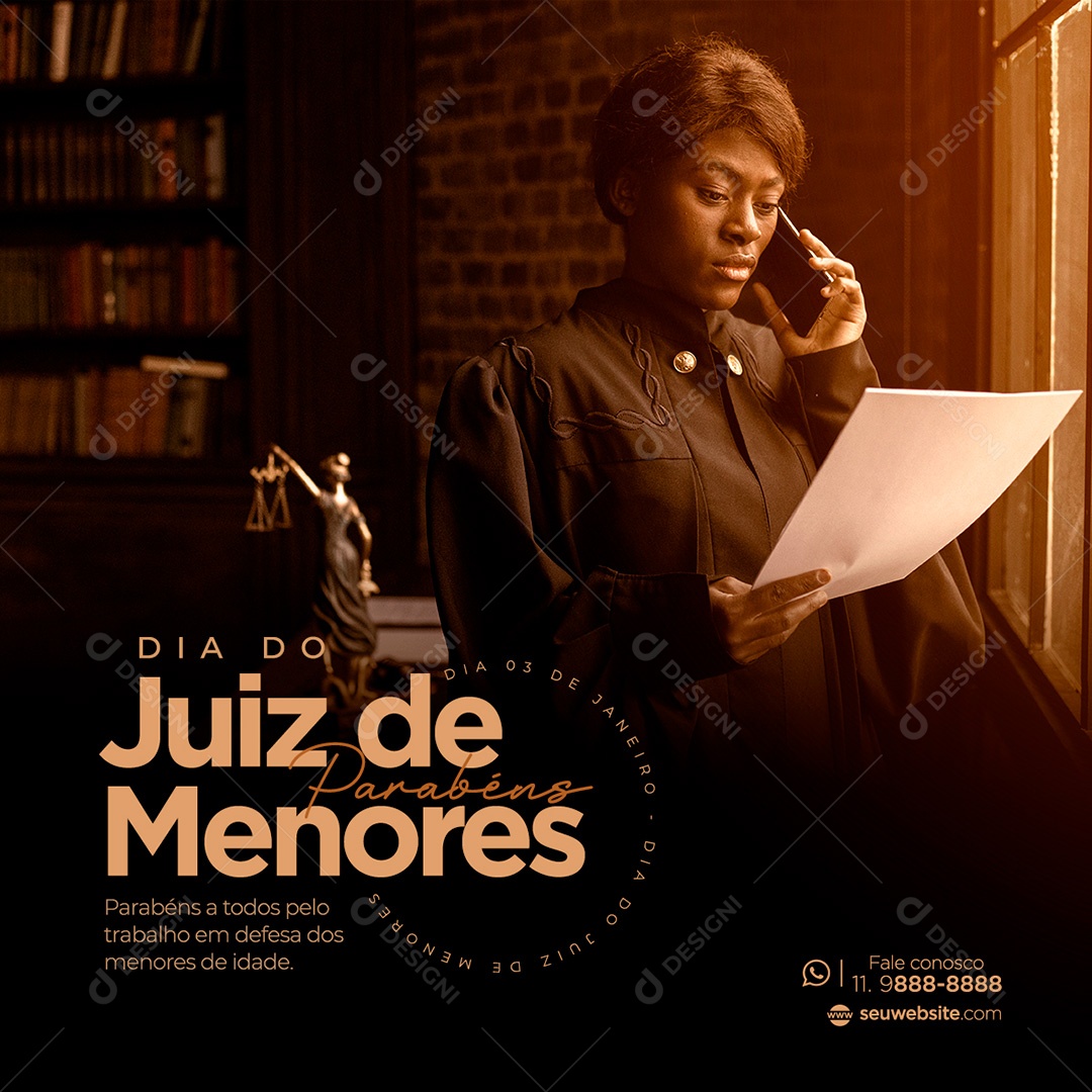 Post Dia do Juiz de Menores Social Media PSD Editável