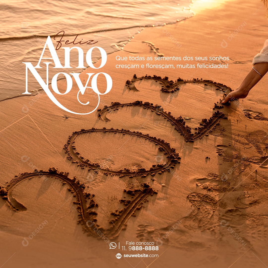 Post Feliz Ano Novo PSD Social Media PSD Editável
