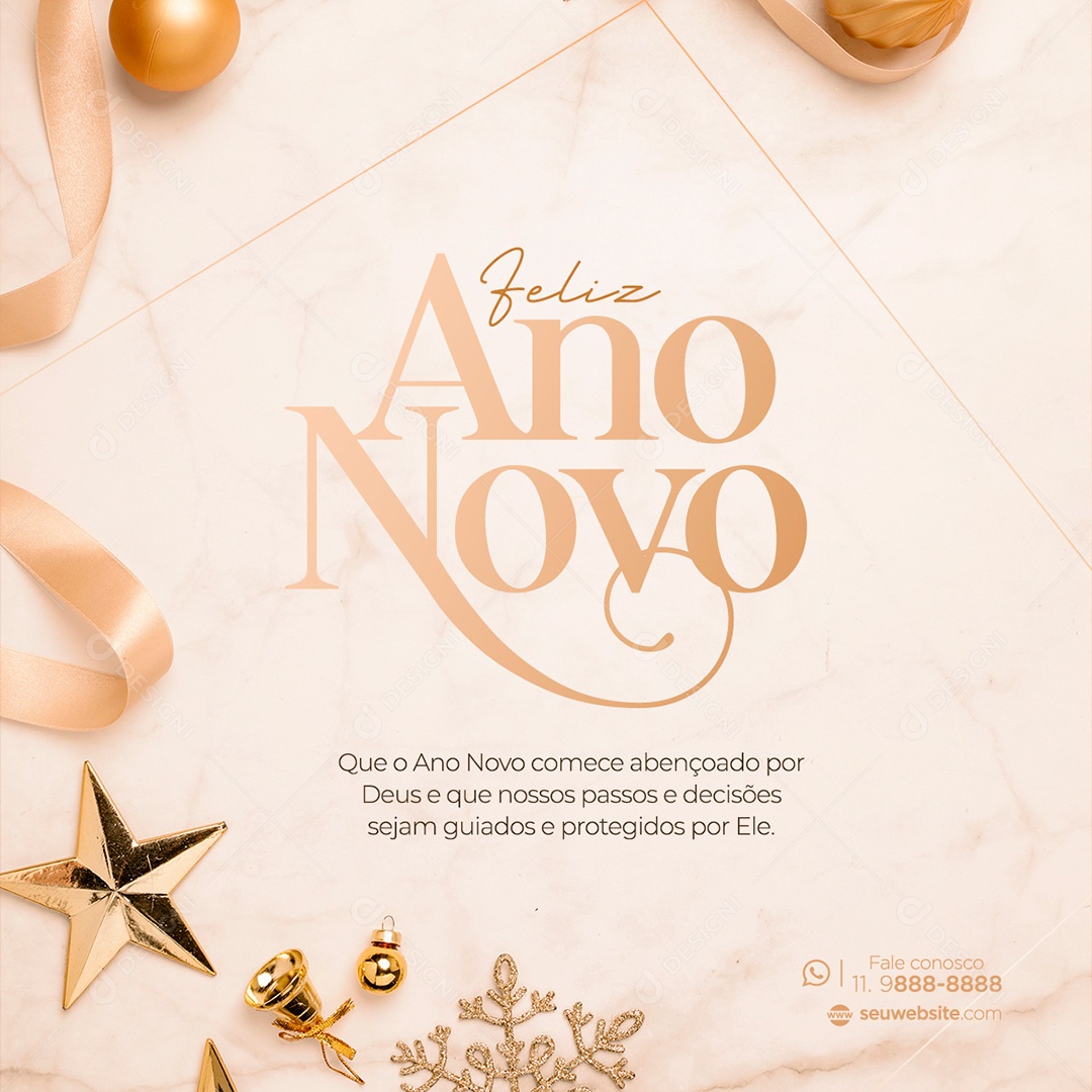 Post Feliz Ano Novo PSD Social Media PSD Editável