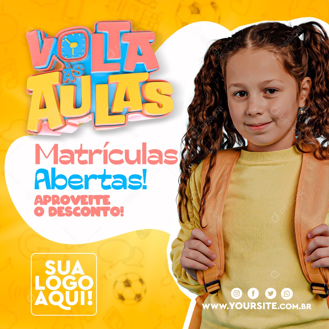 Volta ás Aulas Com Economia Social Media PSD Editável