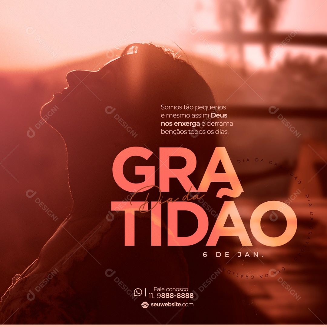 Post Dia da Gratidão Social Media PSD Editável